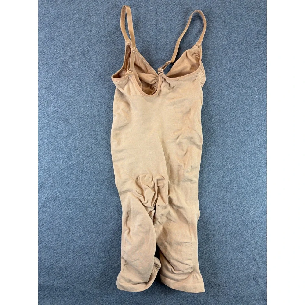 SKIMS Shapewear Bodysuit Women L/XL Tan Seamless Sculpting‎ Mid-Thigh Bodysuit